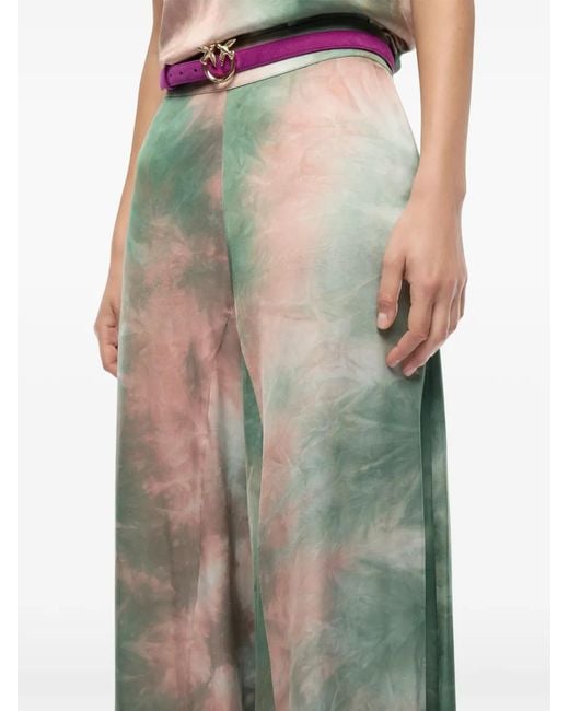 Pinko Green Gradient Satin Trousers