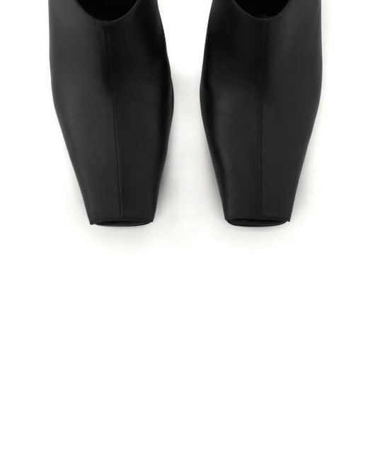 Courreges Black 70Mm Square-Toe Leather Mules