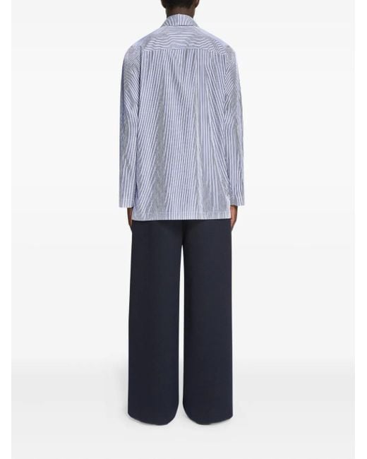 Dries Van Noten Purple Striped Cotton Shirt for men