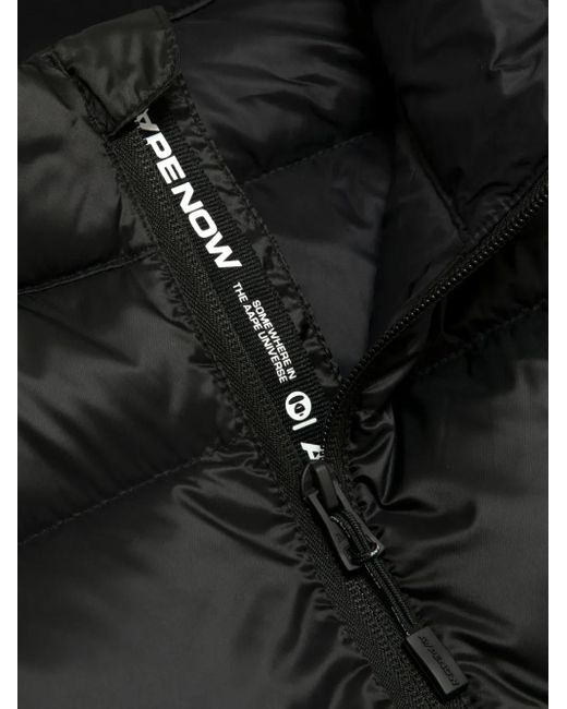 Aape By A Bathing Ape Black Moonface Logo Down Gilet for men