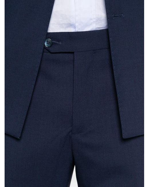 Manuel Ritz Blue Double-Breasted Peak-Lapel Suit for men