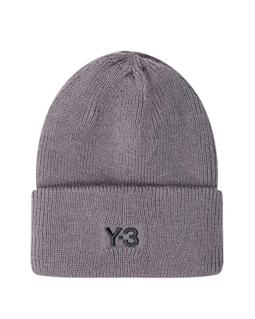 Y-3 Classic Knitted Beanie Hat in Gray for Men | Lyst
