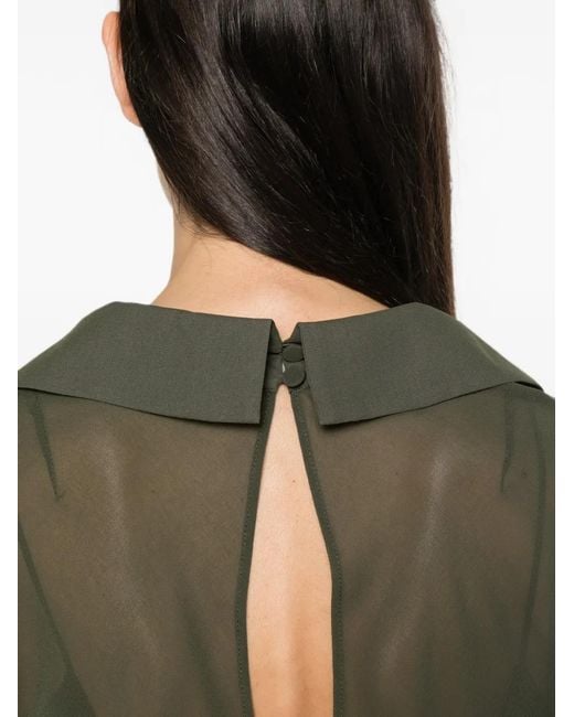 Patrizia Pepe Green Cowl-Neck Georgette Dress