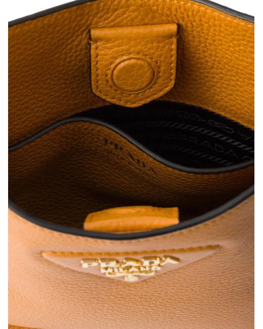 Prada Brown Mini-Schultertasche Aus Leder