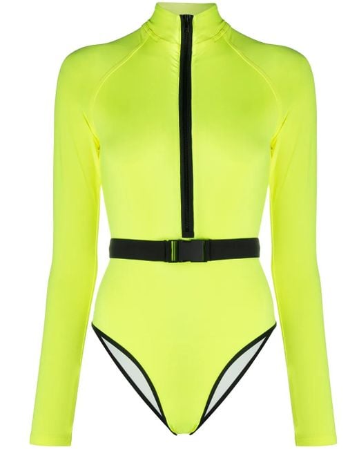Noire Swimwear Yellow Long-Sleeve One-Piece Swimsuit