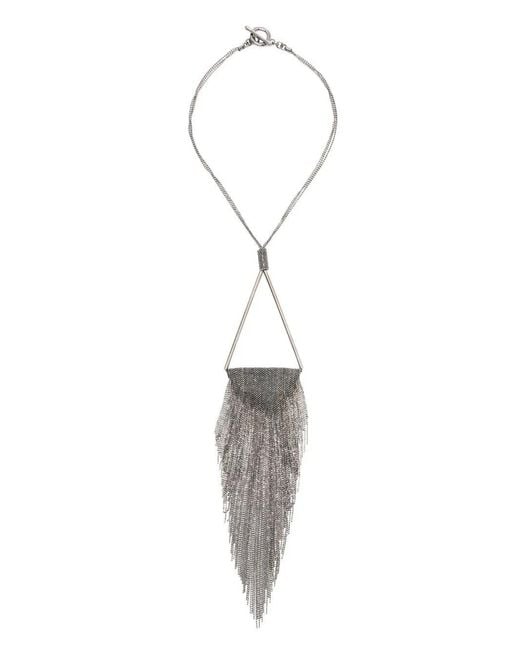 Fabiana Filippi White Metallic Fringed Necklace