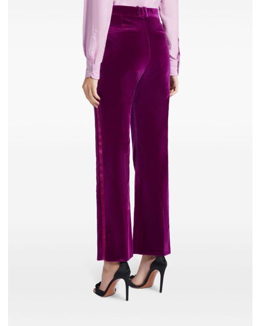 Pantalon évasé en velours Tom Ford en coloris Purple