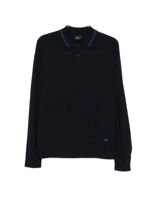 Paul Smith Black Long-Sleeve Polo Shirt for men