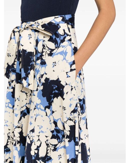 Tanya Taylor Devon Midi-jurk Met Bloemenprint in het Blue