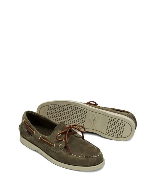 Sebago Green Suede Boat Shoes for men
