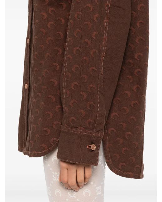 Camicia Con Motivo Moon Jacquard di MARINE SERRE in Brown