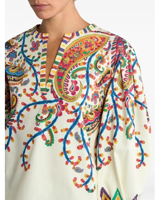 Etro Multicolor Paisley Round Neck Top
