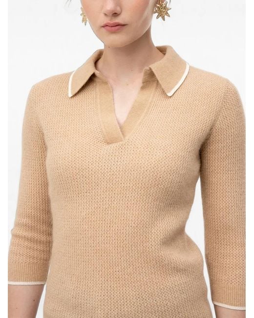 Isabel Marant Blue Waffle-Knit Three-Quarter Sleeve Sweater