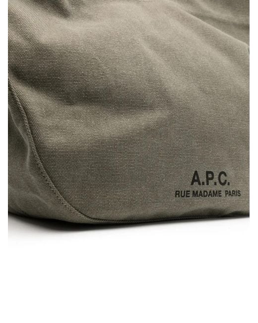 A.P.C. Gray Logo-Print Tote Bag