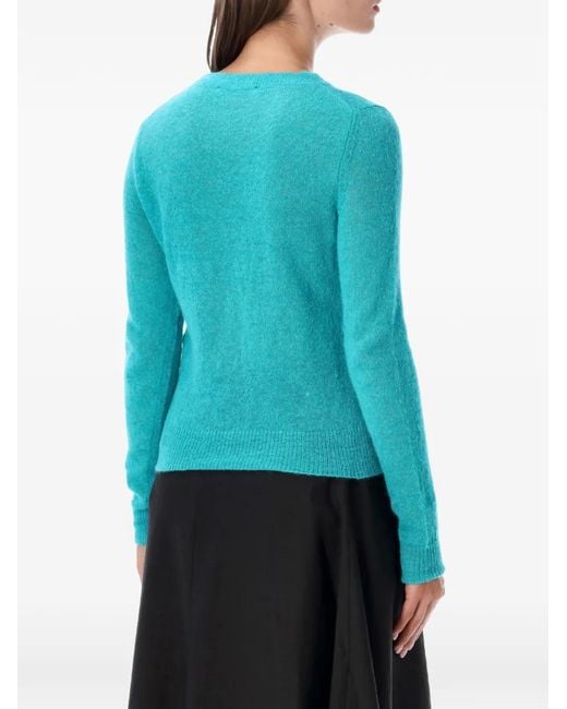 Studio Nicholson Blue Eyla Crew-Neck Knit Sweater