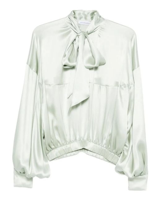 Viktor & Rolf バルーンスリーブ シルクブラウス White