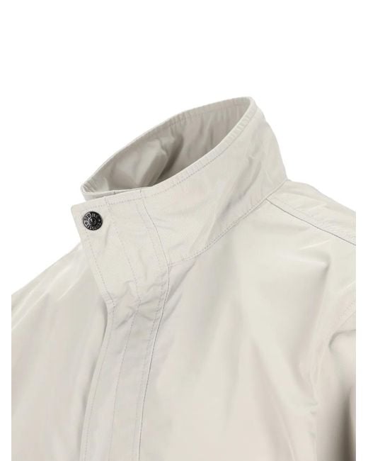 メンズ Stone Island ハイネック パッチ ジャケット White