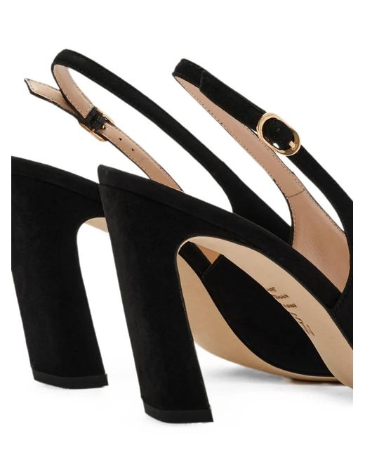 Stuart Weitzman Black Slingback Pointed-Toe Sandals