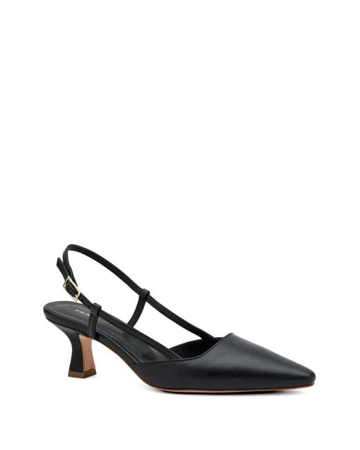 Frau Black Pointed-Toe Slingback Pumps