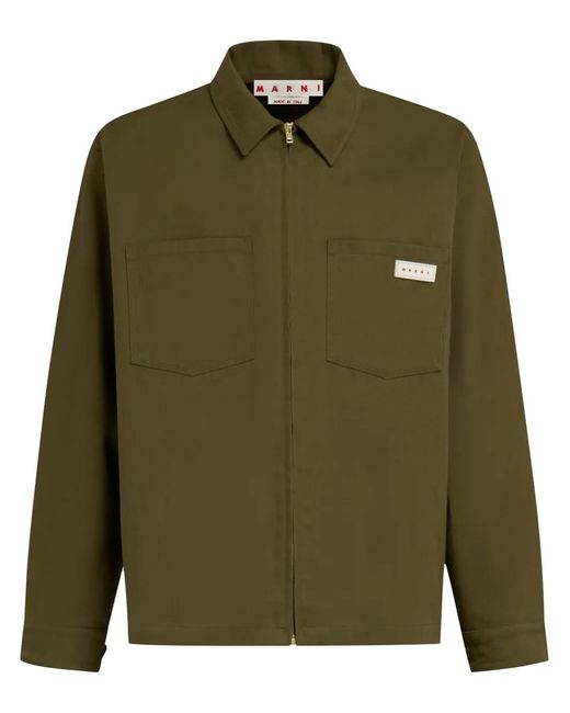 Camicia Con Zip di Marni in Green da Uomo