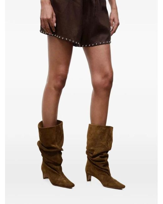 Staud Brown Slouchy Pointed-Toe Boots