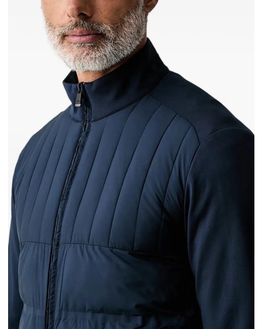 Hackett Blue Quilted Panelled Jacket for men