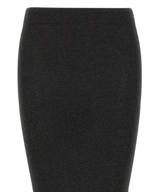 Kangra Black Ribbed-Knit Slim-Fit Midi Skirt