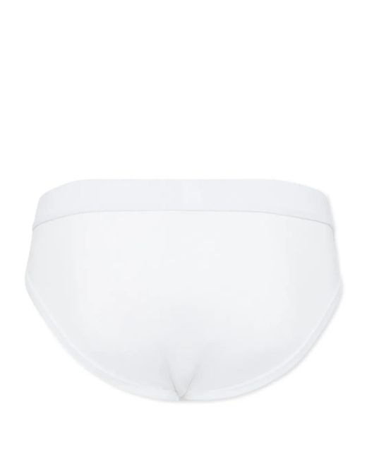 DSquared² White Logo-Tag Briefs for men