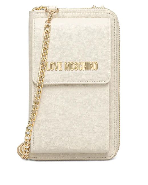 Porte-Monnaie À Logo Love Moschino en coloris Natural