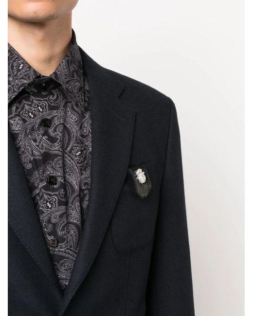 Billionaire Blue Chest-Pocket Fitted Blazer for men