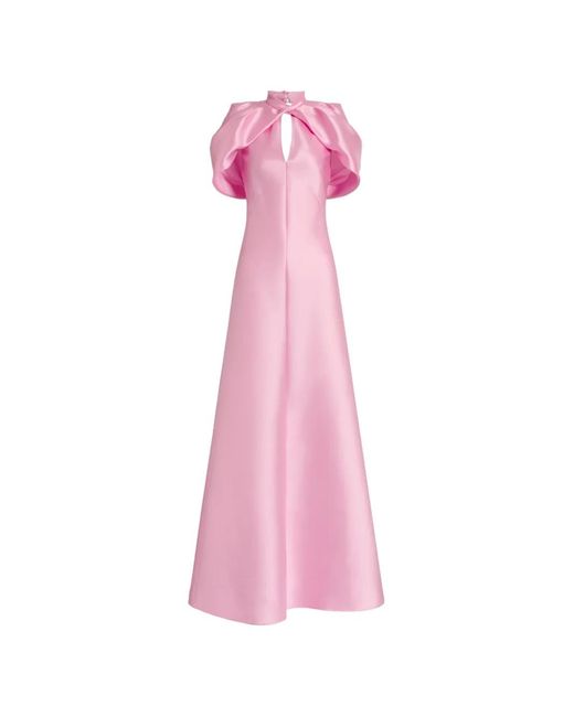 Alberta Ferretti Pink Twist-Detail Maxi Dress