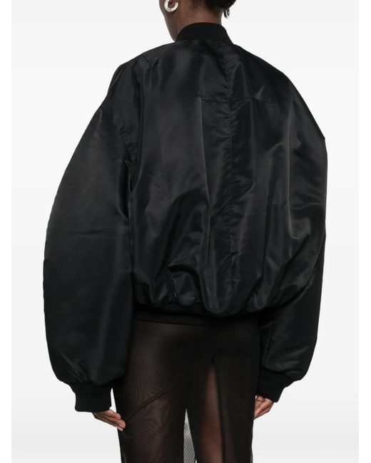 MATIERES FECALES Black Zip-Up Bomber Jacket