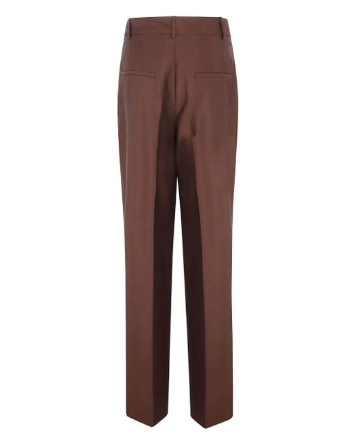 Rohe Brown Pleated-Details Trousers