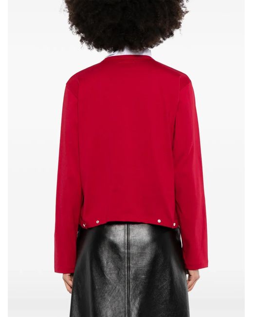 Agnes B. Red Snap-Button Cardigan