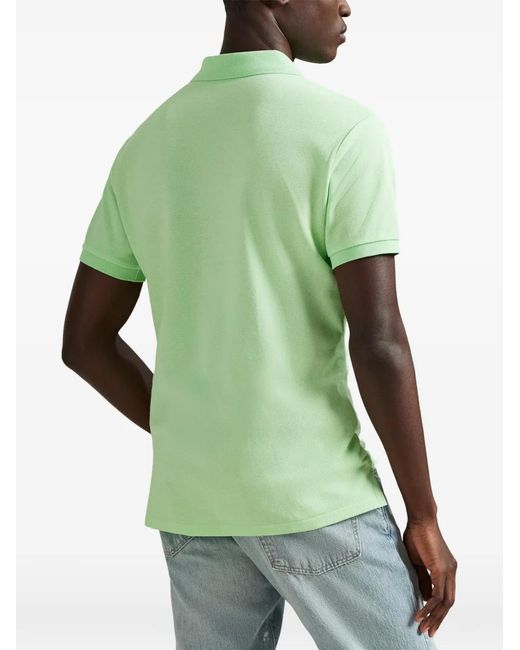 Polo Ralph Lauren Green Embroidered-Logo Piqué Polo Shirt for men