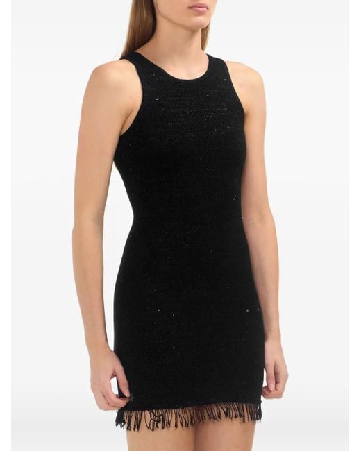 Asta Resort Black Natalia Fring-Hem Mini Dress