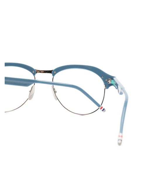 Thom Browne White Round-Frame Glasses