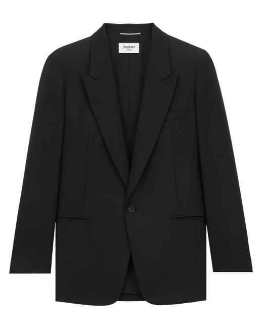 Saint Laurent Saint Laone Sizerent グレインドプードル タキシードジャケット Black