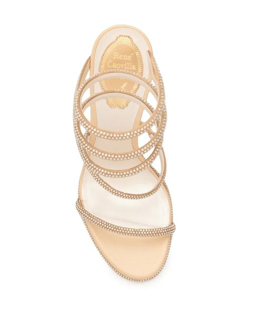 Rene Caovilla Metallic Cloe Satin High-heel Sandals
