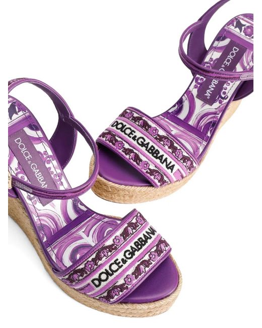 Dolce & Gabbana Purple Wedge Sandals