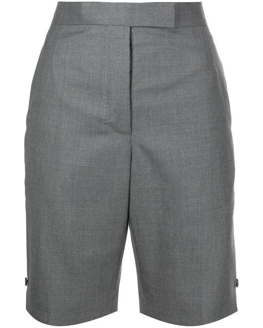 Thom Browne Gray Tailored High-Waist Shorts