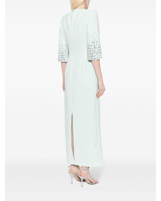 Jenny Packham White Highball Queen Crystal-embellished Maxi Dress