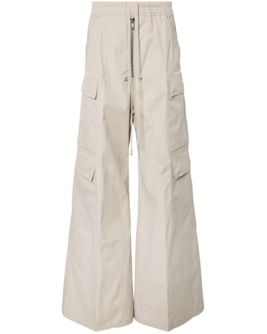 Rick Owens Natural Drawstring Cargo Trousers for men