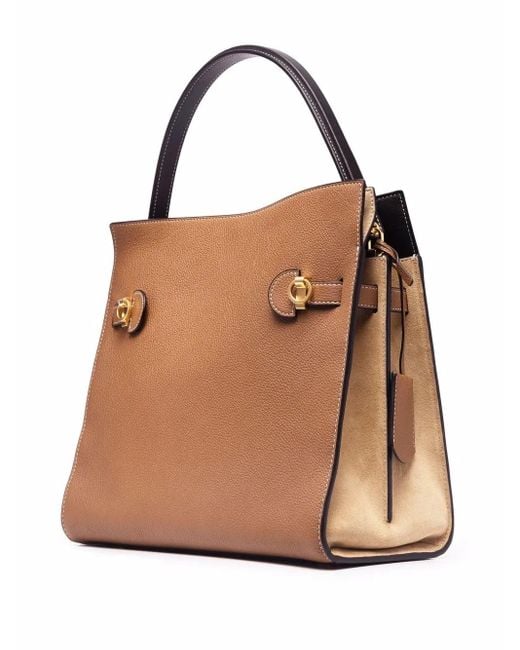 Tory Burch Natural Lee Radziwill Leather Double Tote Bag