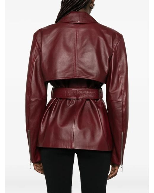 Sportmax Purple Leather Jacket