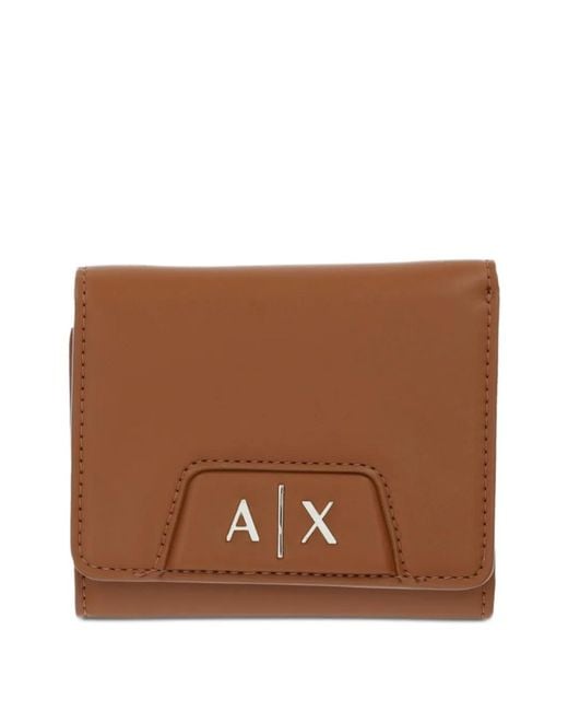 ARMANI EXCHANGE Brown Logo-Lettering Wallet