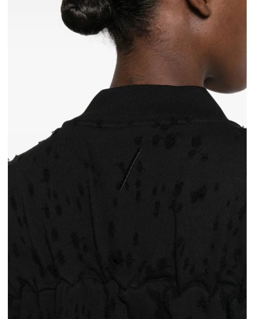 Thom Krom Black Distressed Ruched-Sleeve Jacket