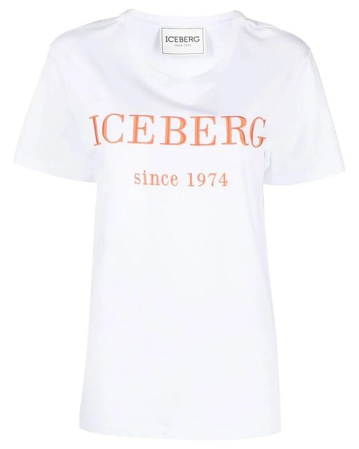 Iceberg White Logo-Print Short-Sleeve T-Shirt