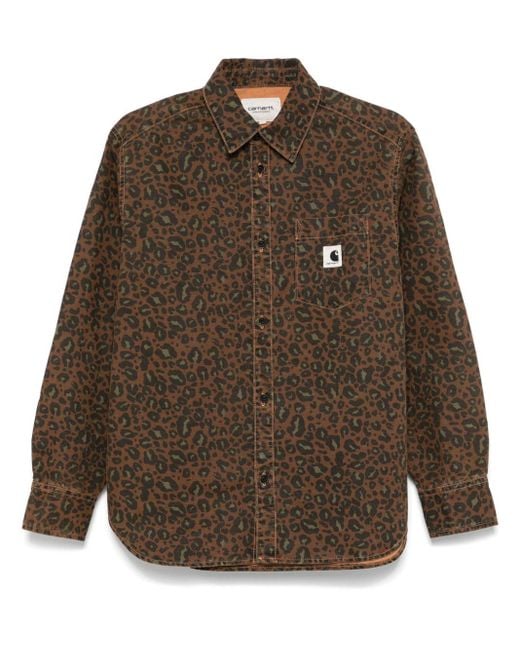 Carhartt Brown Canvas Leopard Print Shirt