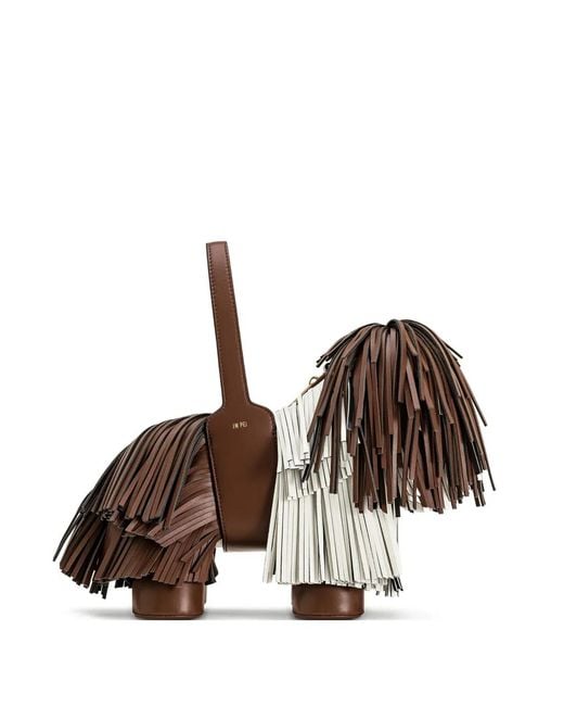 JW PEI Brown Nita Dog-Shaped Tote Bag